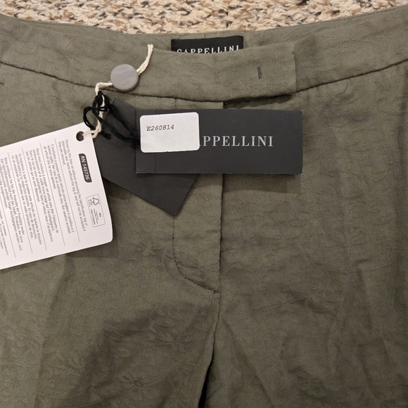 Cappellini Mid Rise Green Floral Print Dress pants Size 8 NEW - Picture 10 of 16